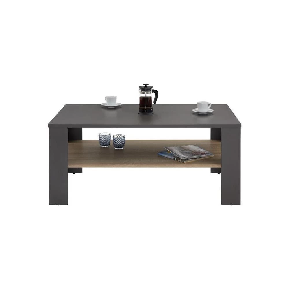 Table Basse LORIENT En Mélaminé Gris Mat Et Décor Chêne Sonoma 2 Table Basse LORIENT En Mélaminé Gris Mat Et Décor Chêne Sonoma – Image 2