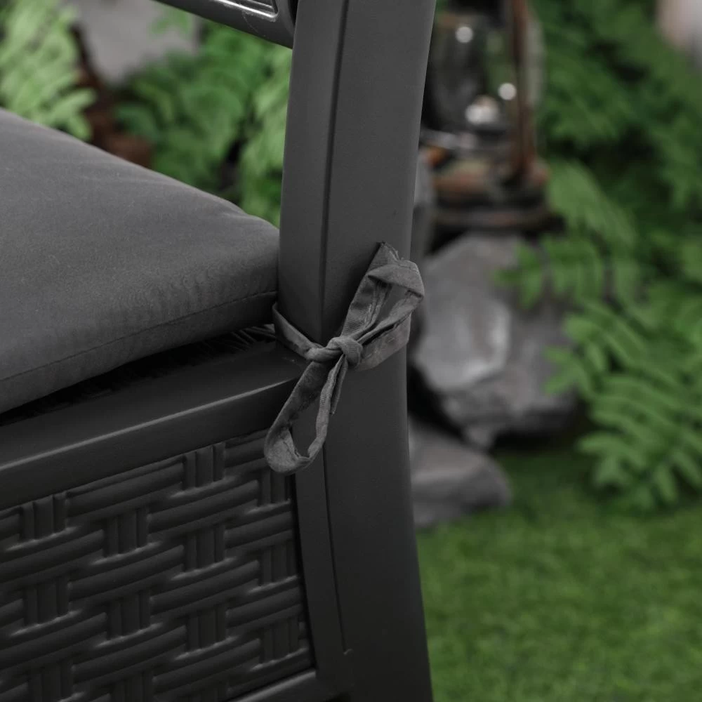 Ensemble Salon De Jardin 4 Places 4 Pièces Design Style Yachting Coussins Déhoussables Inclus Table Basse Métal époxy Résine Tressée Anthracite 3 Ensemble Salon De Jardin 4 Places 4 Pièces Design Style Yachting Coussins Déhoussables Inclus Table Basse Métal époxy Résine Tressée Anthracite – Image 3