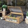 Mini Serre De Jardin Serre à Tomates Dim. 90L X 60l X 40H Cm Toit Ouvrable Panneaux De Polycarbonate Bois Sapin Pré-huilé