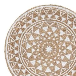 Tapis Rond 90 Cm Jute Silha Blanc