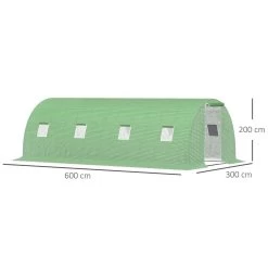 Serre De Jardin Tunnel 18 M² Dim. 6L X 3l X 2H M - 8 Fenêtres, Porte Zippée Enroulable - Châssis Tubulaire Acier Galvanisé, Bâche PE Haute Densité Vert -Vous ne pouvez pas battre les meubles. 0ba435d5c8afe18011700555a0304673 none 0135df045a6a2e69f163013d2572493a 0135df0