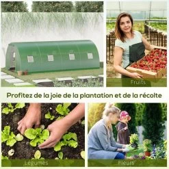 Serre De Jardin Tunnel 18 M² Dim. 6L X 3l X 2H M - 8 Fenêtres, Porte Zippée Enroulable - Châssis Tubulaire Acier Galvanisé, Bâche PE Haute Densité Vert -Vous ne pouvez pas battre les meubles. 0ba435d5c8afe18011700555a0304673 none 352336e107541f2449757c87eeb1f39f 352336e