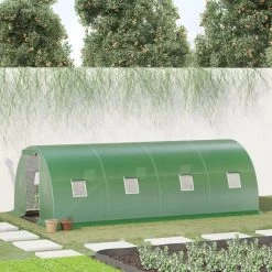 Serre De Jardin Tunnel 18 M² Dim. 6L X 3l X 2H M - 8 Fenêtres, Porte Zippée Enroulable - Châssis Tubulaire Acier Galvanisé, Bâche PE Haute Densité Vert -Vous ne pouvez pas battre les meubles. 0ba435d5c8afe18011700555a0304673 none 4af61b0f7143044620d5512629851d6d 4af61b0