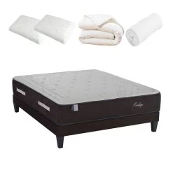 BELLECOUR LITERIE | Pack Prêt à Dormir Privilège 160x200 Cm | Matelas Mémoire De Forme + Sommier + Accessoires
