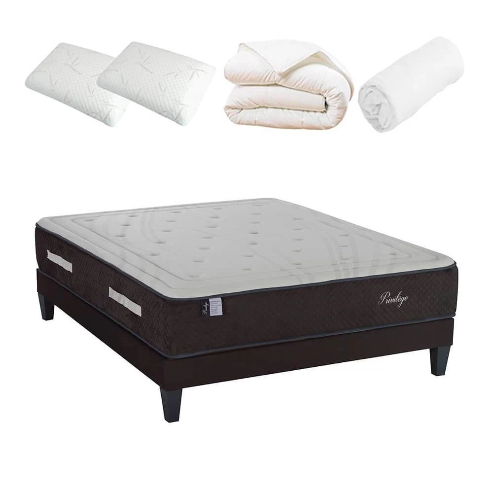 BELLECOUR LITERIE | Pack Prêt à Dormir Privilège 160x200 Cm | Matelas Mémoire De Forme + Sommier + Accessoires 1 BELLECOUR LITERIE | Pack Prêt à Dormir Privilège 160x200 Cm | Matelas Mémoire De Forme + Sommier + Accessoires