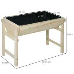 Jardinière Sur Pieds Potager Dim. 108,5L X 60l X 80H Cm Inserts D’irrigation + Feutre De Drainage Inclus Bois Sapin -Vous ne pouvez pas battre les meubles. 10725603aa8d3d91914917c7196a6cdb none 429fa2be454baeec26a676116257e381 429fa2b