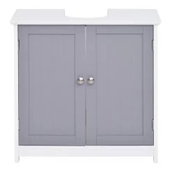 Meuble Salle De Bain - Meuble Sous-vasque - Placard 2 Portes Avec étagère - Dim. 60L X 30l X 60H Cm - MDF Gris Blanc -Vous ne pouvez pas battre les meubles. 178150dd20d0f461b4c90dd40316e5fa none b63d2e5ba58b5bfc5e081871e4f53dea b63d2e5