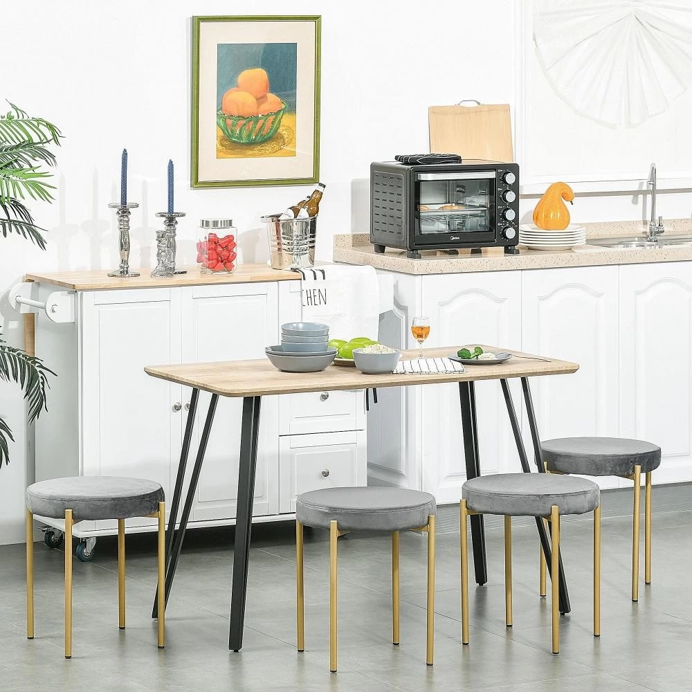 Table à Manger Design Industriel Grand Plateau Dim. 120L X 60l X 75H Cm Pieds Métal Noir En épingles MDF Aspect Chêne Clair 3 Table à Manger Design Industriel Grand Plateau Dim. 120L X 60l X 75H Cm Pieds Métal Noir En épingles MDF Aspect Chêne Clair – Image 3