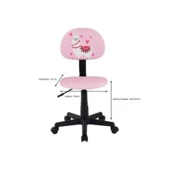 Chaise De Bureau Pour Enfant ALPACA Revêtement Synthétique Rose Avec Motif Lama