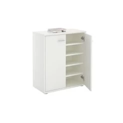 Meuble à Chaussures OLYMPE En Mélaminé Blanc Mat