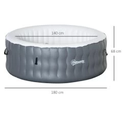 Spa Gonflable Rond 4 Personnes Ø 1,8 X 0,68H M - 108 Buses D'air Hydro-massantes - Fonctions Chauffage Filtration - Liner PVC ABS Gris Blanc -Vous ne pouvez pas battre les meubles. 240d06d45d8295a33ac099d6316fbf0a none 301d8c8c831fb31c8f6ebbb8c85c2d0e 301d8c8