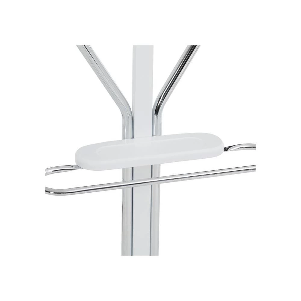 Valet GREGOR En Métal Chromé Et MDF Décor Blanc Mat 4 Valet GREGOR En Métal Chromé Et MDF Décor Blanc Mat – Image 4