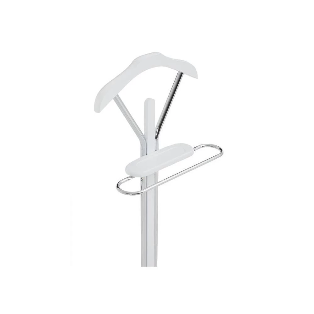 Valet GREGOR En Métal Chromé Et MDF Décor Blanc Mat 1 Valet GREGOR En Métal Chromé Et MDF Décor Blanc Mat