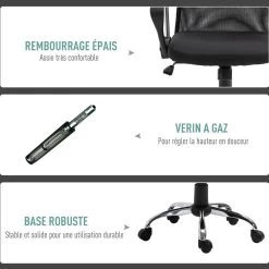 Fauteuil De Bureau Chaise De Bureau Réglable Pivotant 360° Fonction à Bascule Lin Maille Résille Respirante Noir -Vous ne pouvez pas battre les meubles. 272fd96ea9032ea36c447ac20c499f41 none aeb4263f52c6ad3e7e4d1e9d0ee069c1 aeb4263