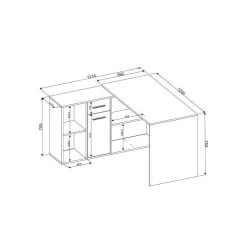 Bureau D'angle CARMEN Avec Meuble De Rangement Décor Chêne Sauvage Et Blanc Mat -Vous ne pouvez pas battre les meubles. 287eeaa420966b286225199f4d917c20 none 286a3cba3a888582efb8151fbdde411d 286a3cb
