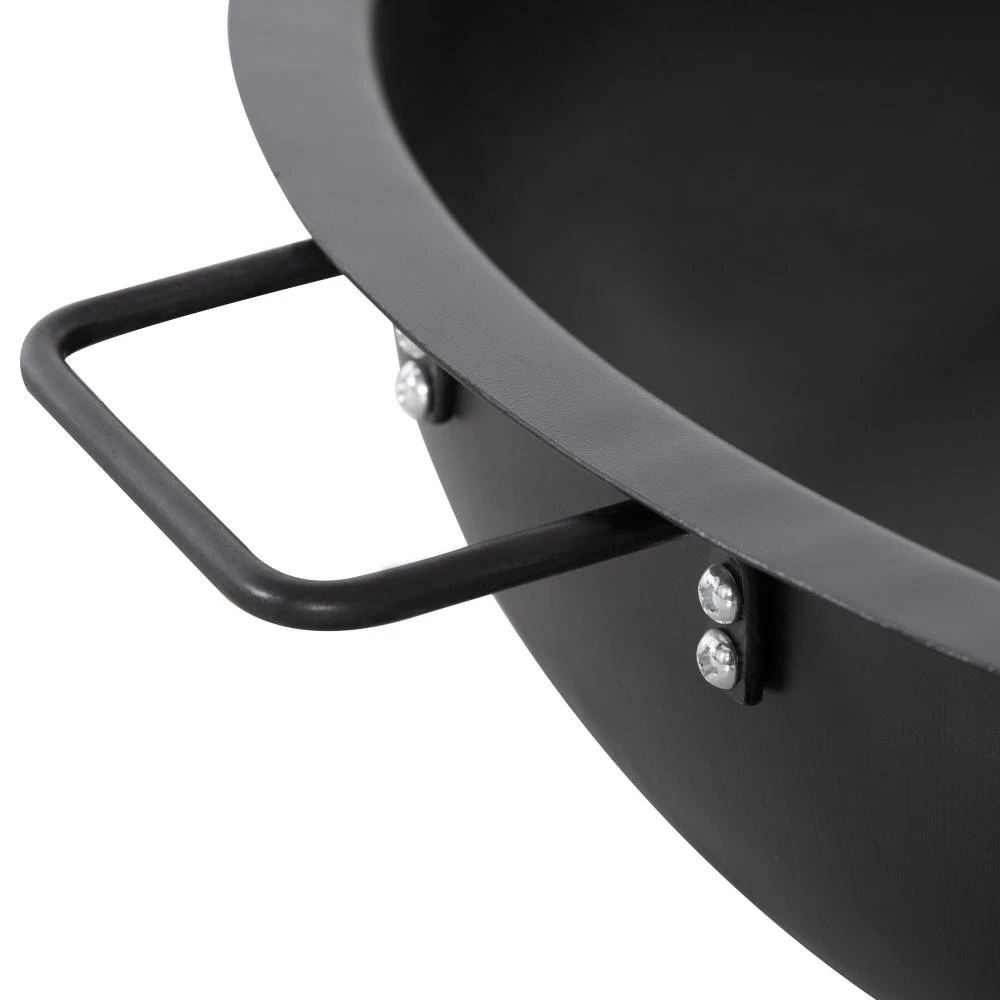 Brasero Boule De Feu Cheminée Foyer Extérieur Dim. 79L X 69l X 25,5H Cm 2 Poignées Tisonnier Acier Noir 2 Brasero Boule De Feu Cheminée Foyer Extérieur Dim. 79L X 69l X 25,5H Cm 2 Poignées Tisonnier Acier Noir – Image 2