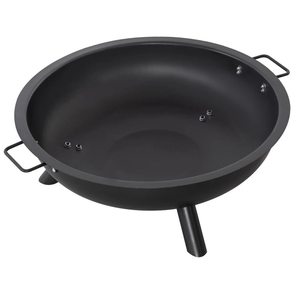Brasero Boule De Feu Cheminée Foyer Extérieur Dim. 79L X 69l X 25,5H Cm 2 Poignées Tisonnier Acier Noir 4 Brasero Boule De Feu Cheminée Foyer Extérieur Dim. 79L X 69l X 25,5H Cm 2 Poignées Tisonnier Acier Noir – Image 4