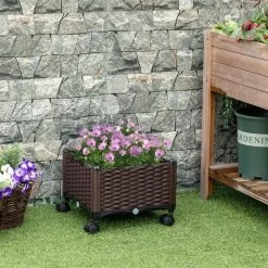 Jardinière Sur Roulettes Dim. 40L X 40l X 31H Cm Insert D’irrigation Plastique Imitation Rotin Tressé Chocolat -Vous ne pouvez pas battre les meubles. 2c2adedb4e700b1df674c3b2ec8c8bd7 none 0c2d6e964c49be379a2418fa50240a44 0c2d6e9