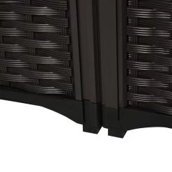 Jardinière Sur Pieds Carré Potager 2 étages Dim. 80L X 80l X 44H Cm Insert D'irrigation Plastique Imitation Rotin Tressé Chocolat