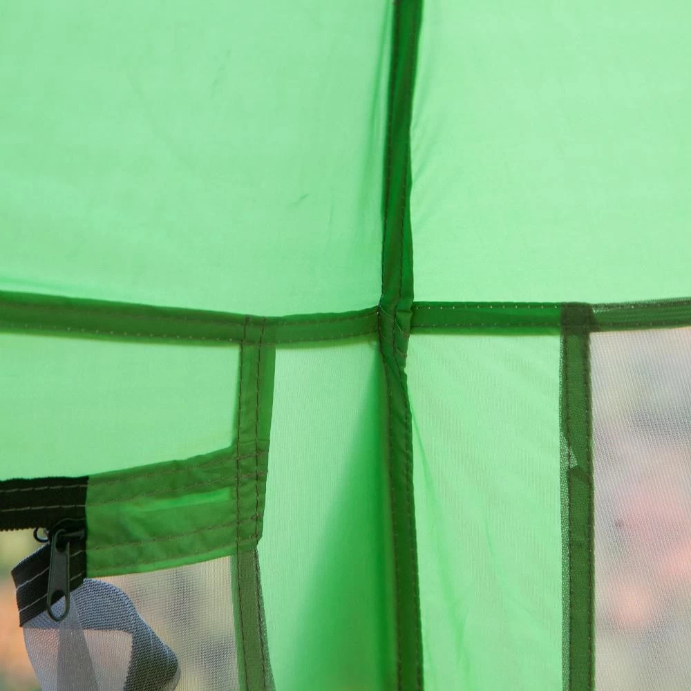 Tente De Camping Familiale 6 Personnes Montage Instantanée Pop-up 4 Fenêtres 2 Portes Dim. 320L X 320l X 176H Cm Fibre Verre Polyester Vert Gris 2 Tente De Camping Familiale 6 Personnes Montage Instantanée Pop-up 4 Fenêtres 2 Portes Dim. 320L X 320l X 176H Cm Fibre Verre Polyester Vert Gris – Image 2