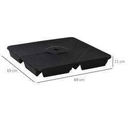 Lot De 4 Poids De Lestage Pour Parasols Déportés Piètement Croix Ø Mât 4,8 Cm Polypropylène Texturé Noir