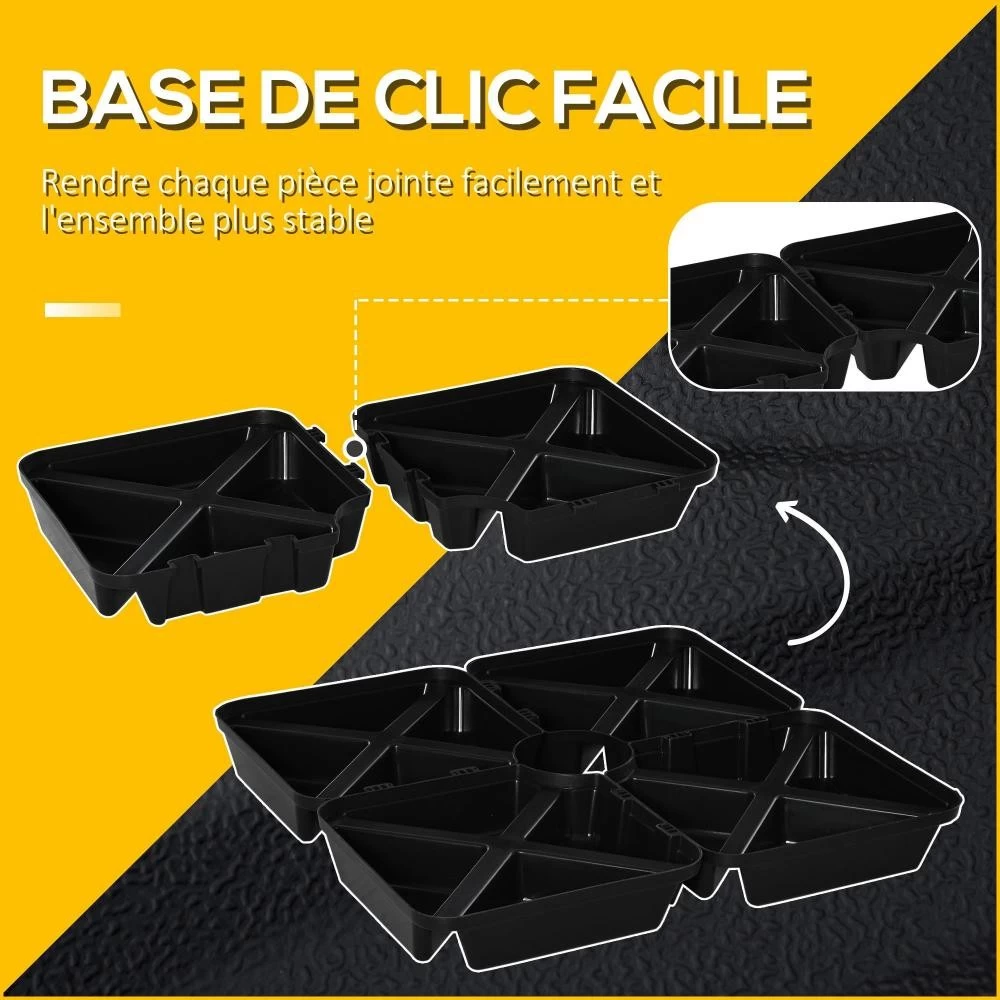 Lot De 4 Poids De Lestage Pour Parasols Déportés Piètement Croix Ø Mât 4,8 Cm Polypropylène Texturé Noir 3 Lot De 4 Poids De Lestage Pour Parasols Déportés Piètement Croix Ø Mât 4,8 Cm Polypropylène Texturé Noir – Image 3