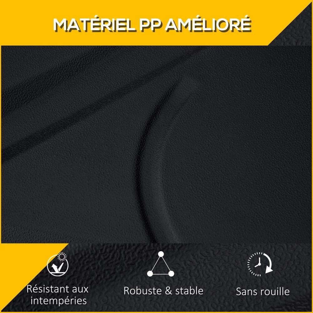 Lot De 4 Poids De Lestage Pour Parasols Déportés Piètement Croix Ø Mât 4,8 Cm Polypropylène Texturé Noir 5 Lot De 4 Poids De Lestage Pour Parasols Déportés Piètement Croix Ø Mât 4,8 Cm Polypropylène Texturé Noir – Image 5