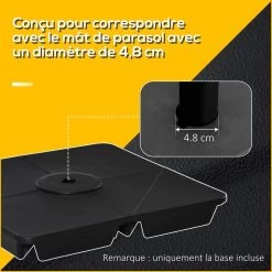 Lot De 4 Poids De Lestage Pour Parasols Déportés Piètement Croix Ø Mât 4,8 Cm Polypropylène Texturé Noir 11 Lot De 4 Poids De Lestage Pour Parasols Déportés Piètement Croix Ø Mât 4,8 Cm Polypropylène Texturé Noir -Vous ne pouvez pas battre les meubles. 3224920c598b2e29e8c0db1edf89aeb1 none cd924cc1aa549962ad43ef88b8a1c740 cd924cc