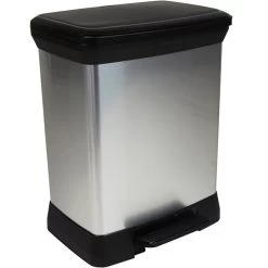 Poubelle à Pédale Aspect Aluminium 30L -Vous ne pouvez pas battre les meubles. 336380