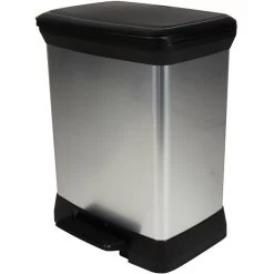 Poubelle à Pédale Aspect Aluminium 30L