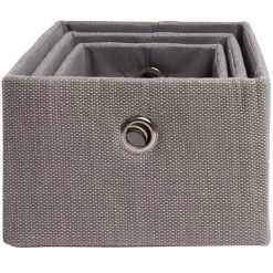 Panière Déco Empilable Grise X3