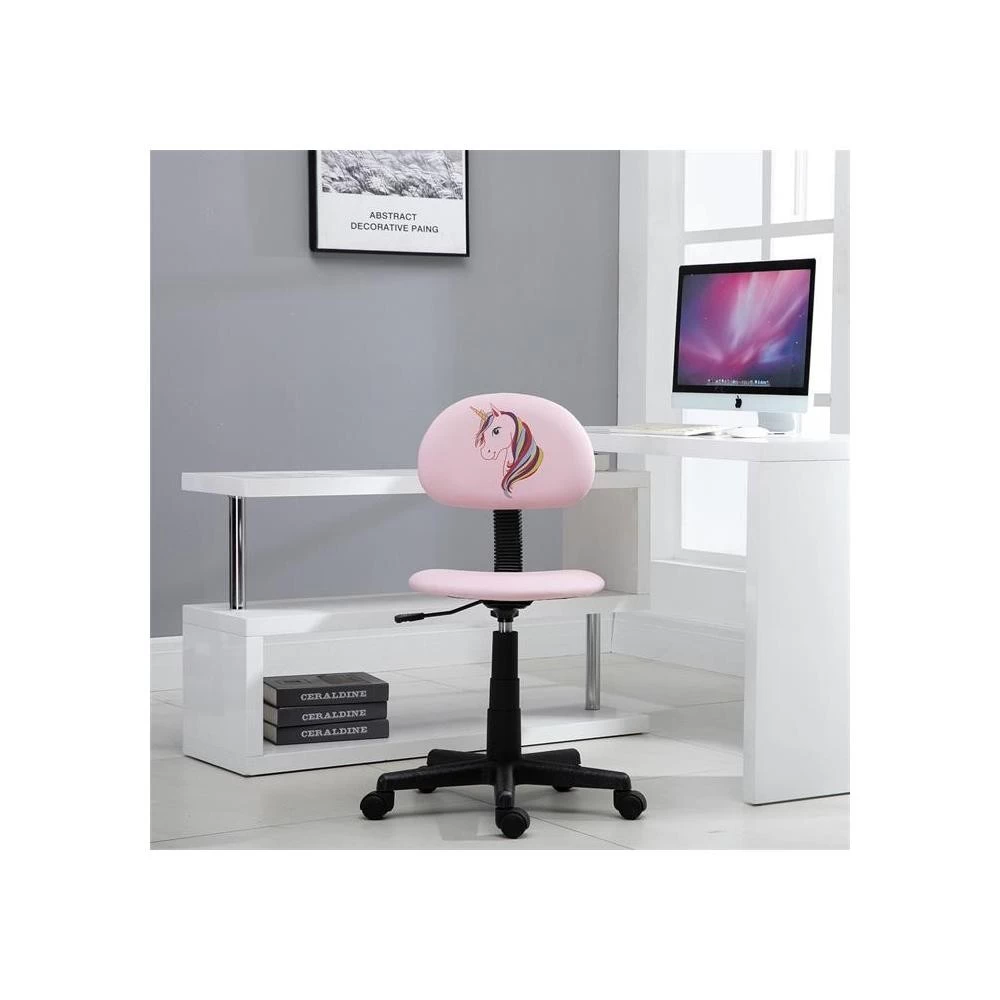 Chaise De Bureau Pour Enfant UNICORN Revêtement Synthétique Rose Avec Motif Licorne 3 Chaise De Bureau Pour Enfant UNICORN Revêtement Synthétique Rose Avec Motif Licorne – Image 3