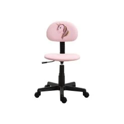 Chaise De Bureau Pour Enfant UNICORN Revêtement Synthétique Rose Avec Motif Licorne