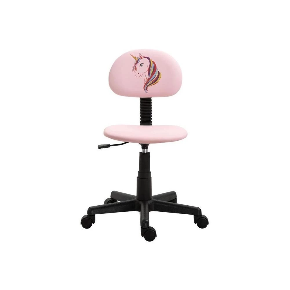 Chaise De Bureau Pour Enfant UNICORN Revêtement Synthétique Rose Avec Motif Licorne 1 Chaise De Bureau Pour Enfant UNICORN Revêtement Synthétique Rose Avec Motif Licorne