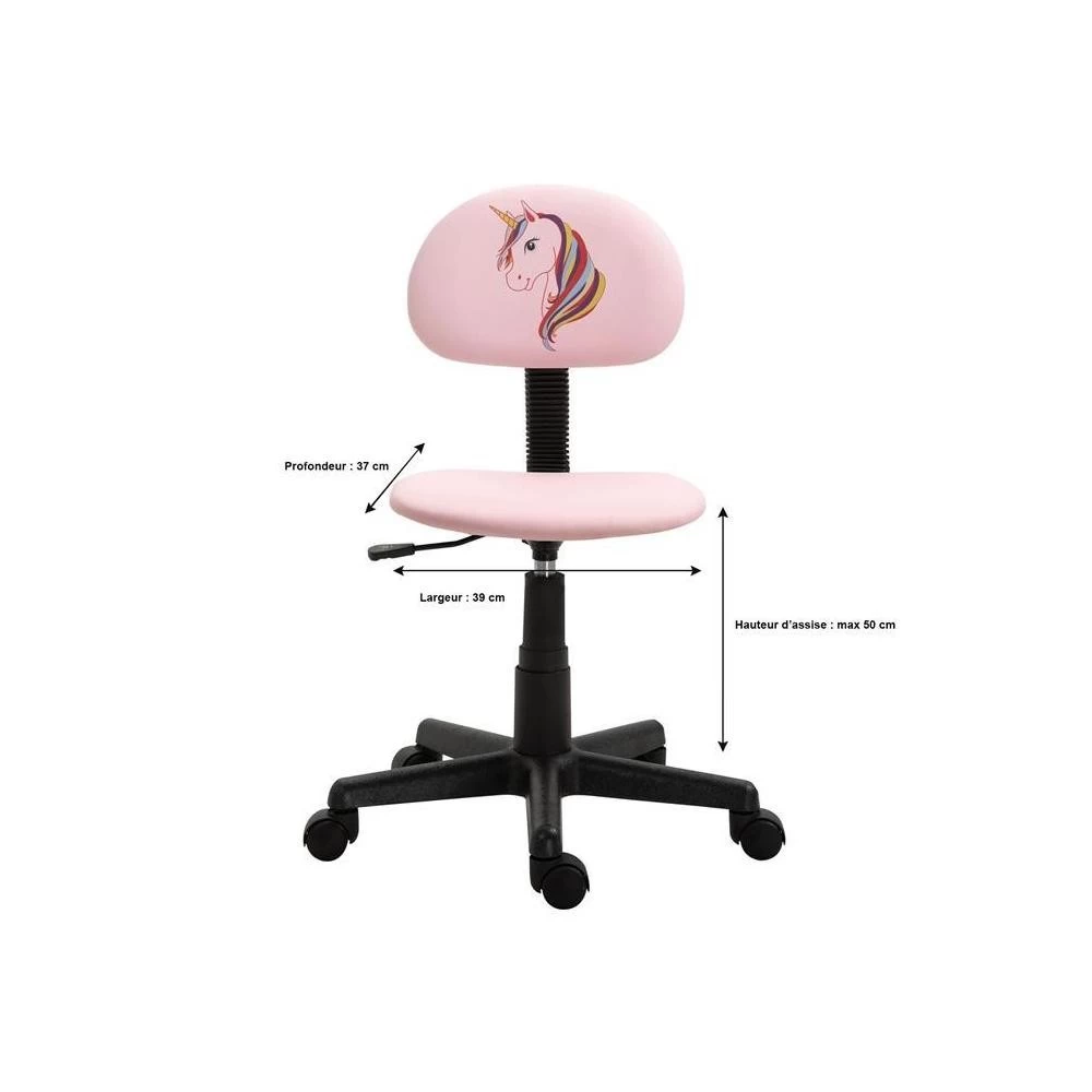 Chaise De Bureau Pour Enfant UNICORN Revêtement Synthétique Rose Avec Motif Licorne 6 Chaise De Bureau Pour Enfant UNICORN Revêtement Synthétique Rose Avec Motif Licorne – Image 6