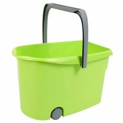 Seau Wash Easy à Roulettes Paul Masquin Vert Et Gris