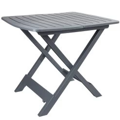 Table De Jardin 2 Personnes Pliante Plastique Gris Relax