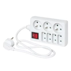 Bloc Multiprise Blanc Interrupteur 7 Prises -Vous ne pouvez pas battre les meubles. 364150