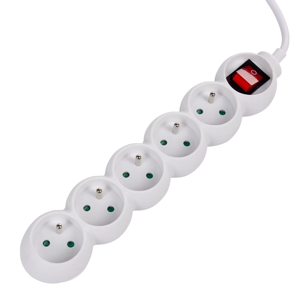 Bloc Multiprise Blanc Interrupteur 5 Prises 2 Bloc Multiprise Blanc Interrupteur 5 Prises – Image 2