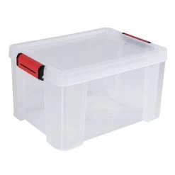Box De Rangement Transparente Couvercle Clips Rouge 17 L -Vous ne pouvez pas battre les meubles. 369917