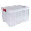 Box De Rangement Transparente Couvercle Clips Rouge 45 L