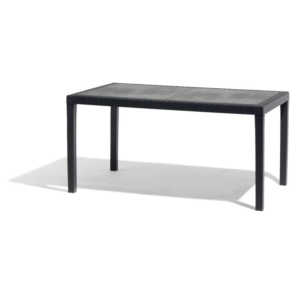 Table De Jardin Rectangulaire 6 Personnes Imitation Résine Gris 3 Table De Jardin Rectangulaire 6 Personnes Imitation Résine Gris – Image 3