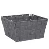 Panière De Rangement Tressée Grise Foncé Taille L