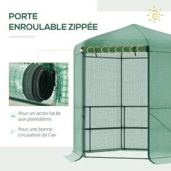 Serre De Jardin Hexagonale Avec 6 étagères - Dim. 2,25L X 1,94l X 2,15H M Porte Enroulable Zippée Acier Thermolaqué PE Haute Densité Vert -Vous ne pouvez pas battre les meubles. 3c2f90a42d6c486fa7b799c0ce587c2f none 9dd647338bf5035cc0f51994b698127b 9dd6473