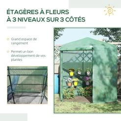 Serre De Jardin Hexagonale Avec 6 étagères - Dim. 2,25L X 1,94l X 2,15H M Porte Enroulable Zippée Acier Thermolaqué PE Haute Densité Vert -Vous ne pouvez pas battre les meubles. 3c2f90a42d6c486fa7b799c0ce587c2f none c64a72e38d99bd0d136571e3a238536b c64a72e