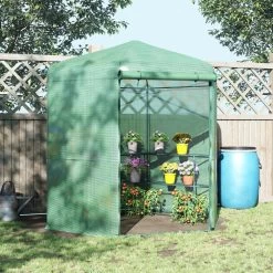 Serre De Jardin Hexagonale Avec 6 étagères - Dim. 2,25L X 1,94l X 2,15H M Porte Enroulable Zippée Acier Thermolaqué PE Haute Densité Vert -Vous ne pouvez pas battre les meubles. 3c2f90a42d6c486fa7b799c0ce587c2f none cc4dcf27cccbba71ffb34b53814393a5 cc4dcf2