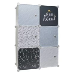 Rangement Enfant Armoire Modulable 6 Cubes Garçon