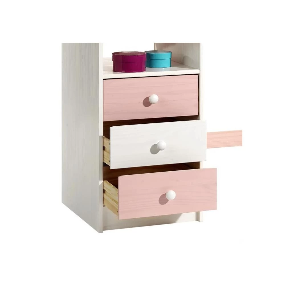 Bureau Enfant KEVIN En Pin Massif 3 Tiroirs Et Plateau Inclinable Lasuré Blanc Et Rose 3 Bureau Enfant KEVIN En Pin Massif 3 Tiroirs Et Plateau Inclinable Lasuré Blanc Et Rose – Image 3