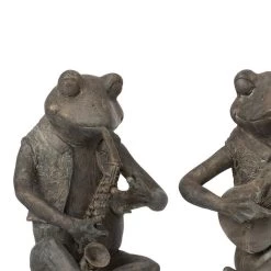 Figurine Grenouille Musique Assise Résine Large X3