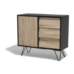 Buffet Stanislas Naturel Avec 1 Porte Et 3 Tiroirs -Vous ne pouvez pas battre les meubles. 441774 morePictures 1